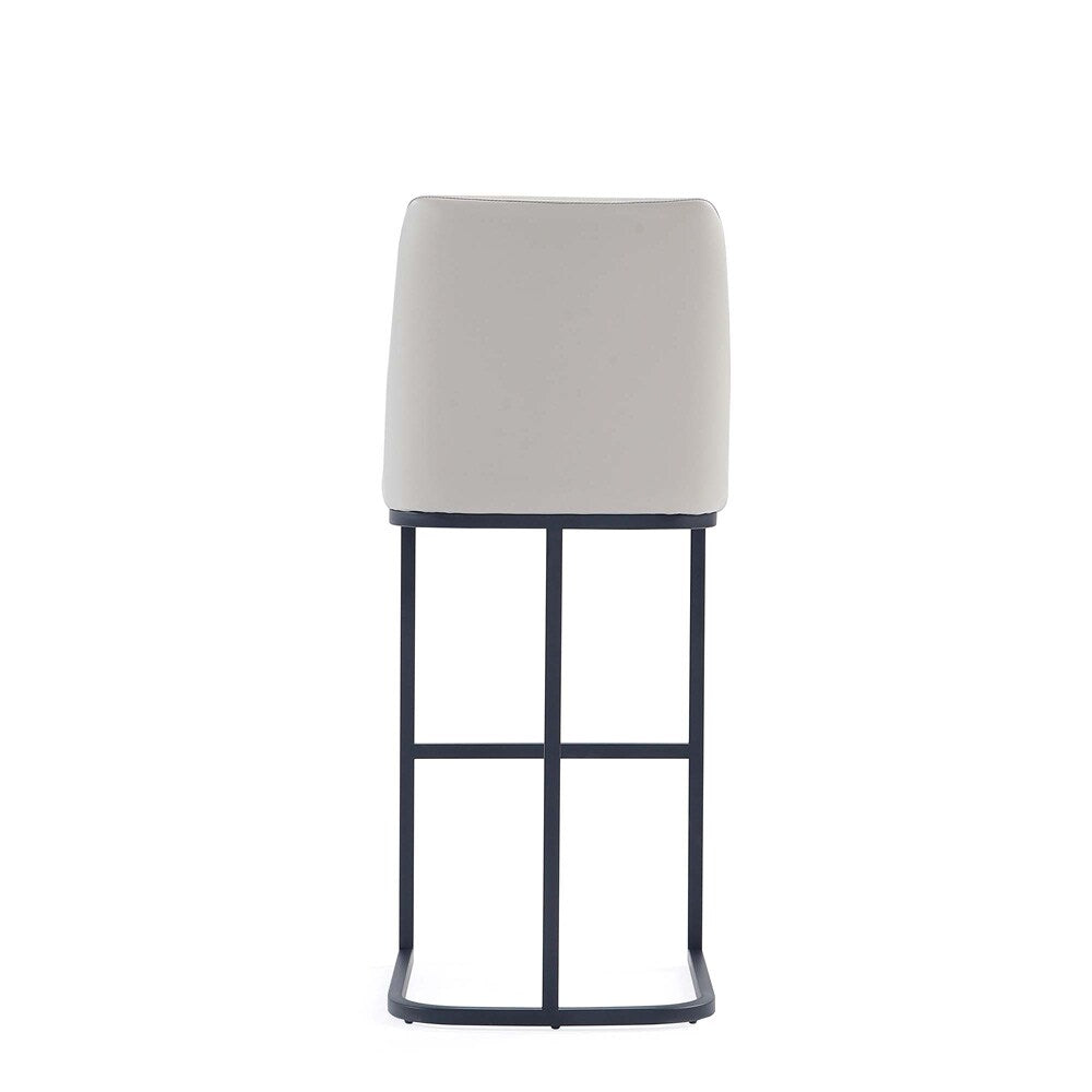 Manhattan Comfort - Serena Leatherette Barstool with Metal Legs in Light Grey - Set of 2 - 2-BS020-LG veiw 5