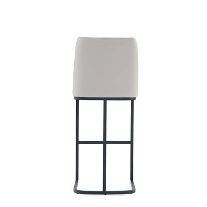 Manhattan Comfort - Serena Leatherette Barstool with Metal Legs in Light Grey - Set of 2 - 2-BS020-LG veiw 5