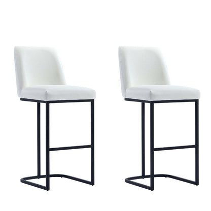 Manhattan Comfort - Serena Leatherette Barstool with Metal Legs in White - Set of 2 - 2-BS020-WH veiw 1