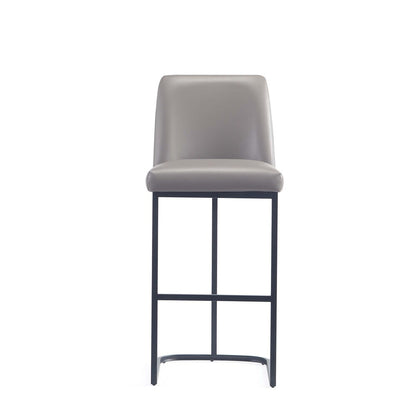Manhattan Comfort - Serena Leatherette Barstool with Metal Legs in Grey - Set of 3 - 3-BS020-GY veiw 2