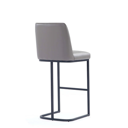 Manhattan Comfort - Serena Leatherette Barstool with Metal Legs in Grey - Set of 3 - 3-BS020-GY veiw 3