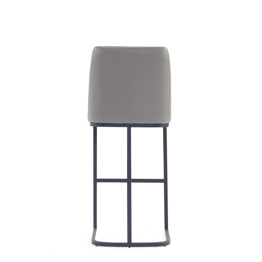 Manhattan Comfort - Serena Leatherette Barstool with Metal Legs in Grey - Set of 3 - 3-BS020-GY veiw 5