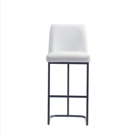 Manhattan Comfort - Serena Leatherette Barstool with Metal Legs in White - Set of 3 - 3-BS020-WH veiw 2