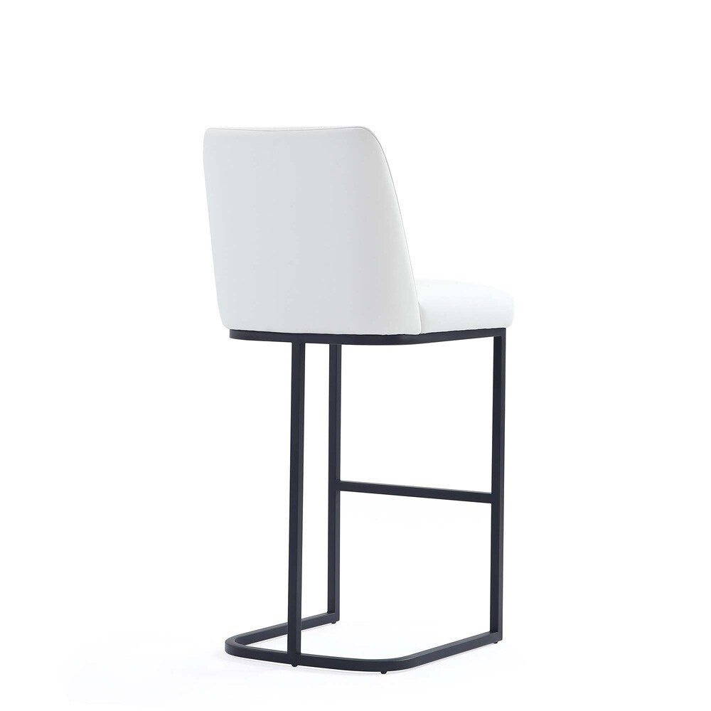 Manhattan Comfort - Serena Leatherette Barstool with Metal Legs in White - Set of 3 - 3-BS020-WH veiw 3