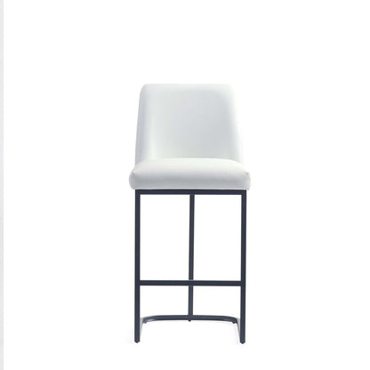 Manhattan Comfort - Serena Leatherette Counter Stool with Metal Legs in White - Set of 3 - 3-CS017-WH veiw 2