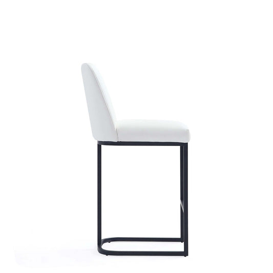 Manhattan Comfort - Serena Leatherette Counter Stool with Metal Legs in White - Set of 3 - 3-CS017-WH veiw 4