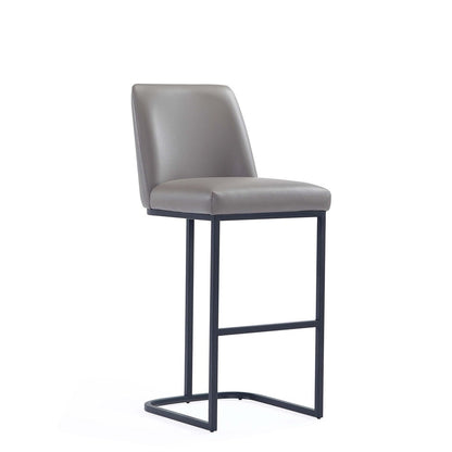 Manhattan Comfort - Serena Leatherette Barstool with Metal Legs in Grey - BS020-GY veiw 1