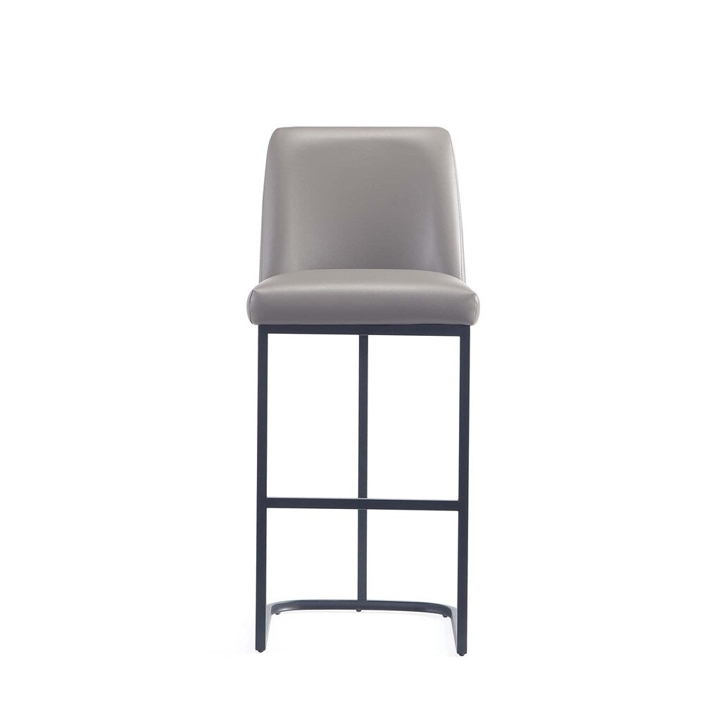 Manhattan Comfort - Serena Leatherette Barstool with Metal Legs in Grey - BS020-GY veiw 2