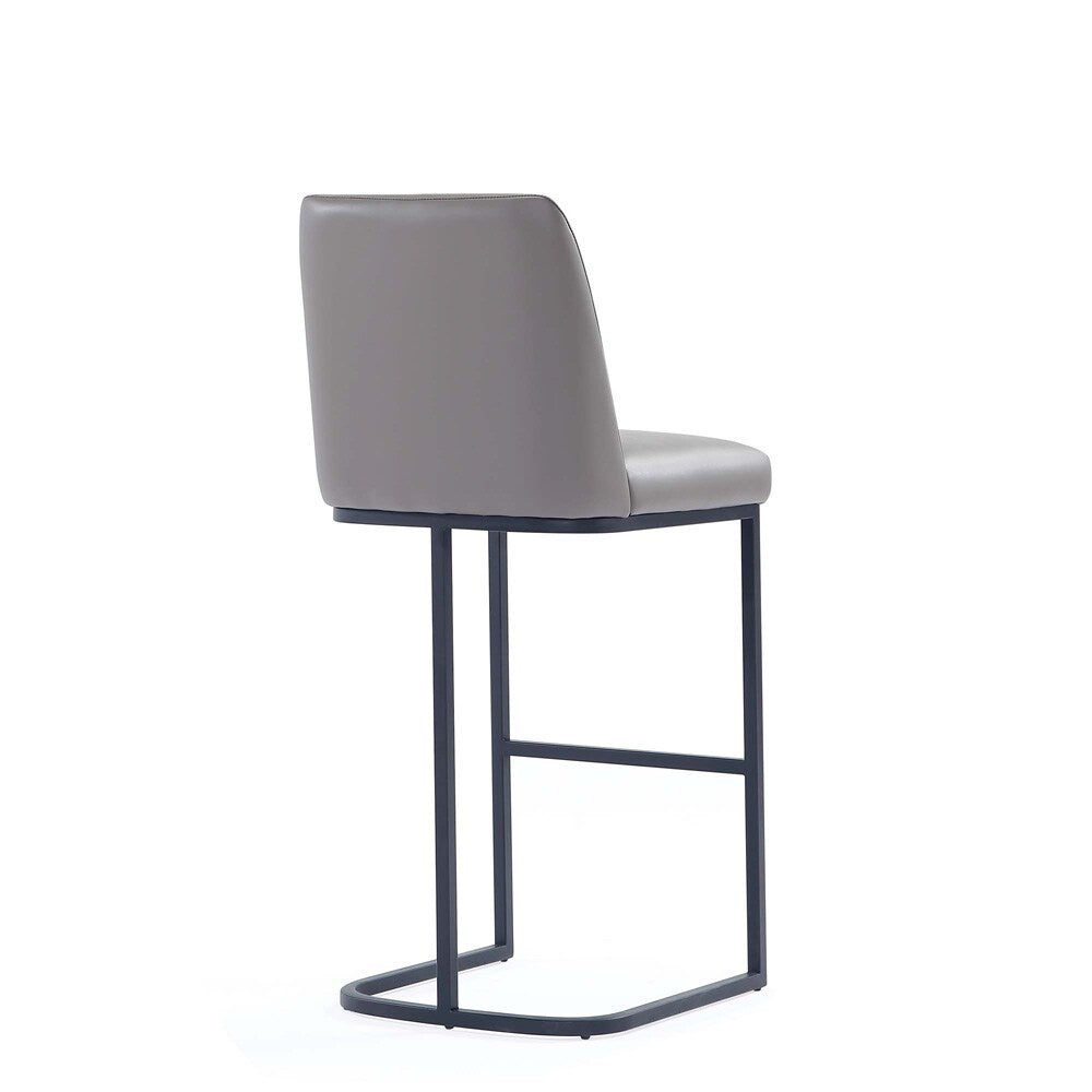 Manhattan Comfort - Serena Leatherette Barstool with Metal Legs in Grey - BS020-GY veiw 3