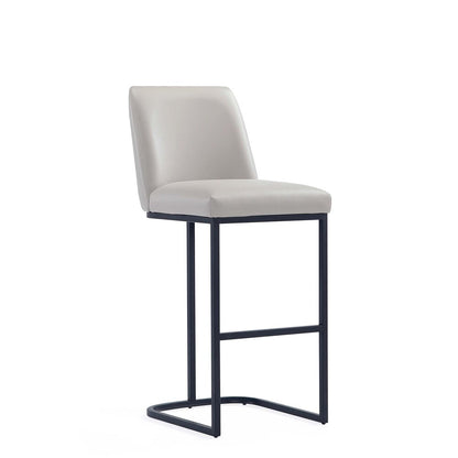 Manhattan Comfort - Serena Leatherette Barstool with Metal Legs in Light Grey - BS020-LG veiw 1