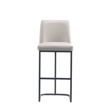 Manhattan Comfort - Serena Leatherette Barstool with Metal Legs in Light Grey - BS020-LG veiw 2