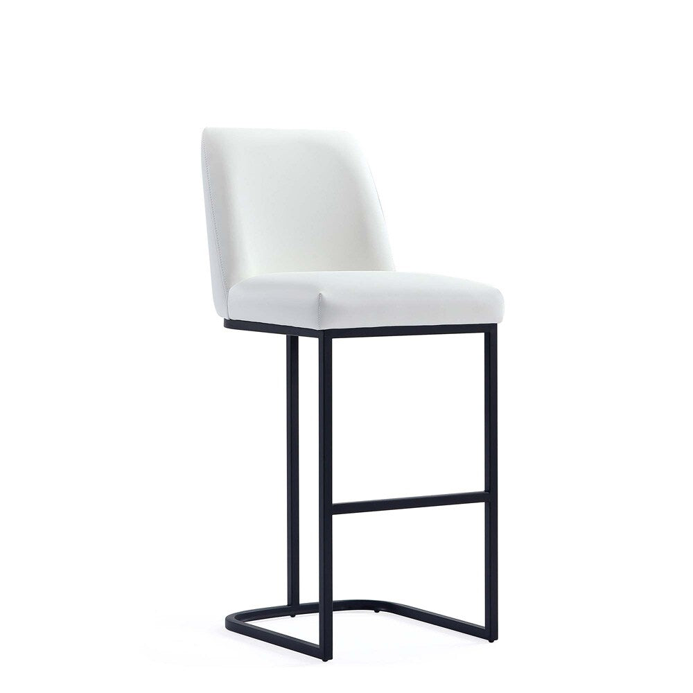 Manhattan Comfort - Serena Leatherette Barstool with Metal Legs in White - BS020-WH veiw 1