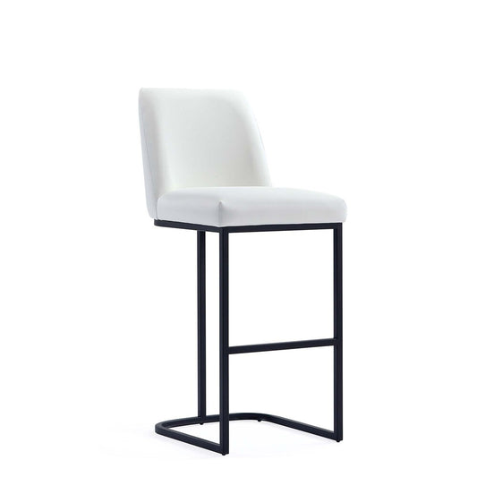 Manhattan Comfort - Serena Leatherette Barstool with Metal Legs in White - BS020-WH veiw 1