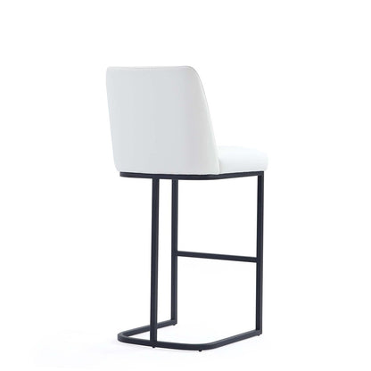Manhattan Comfort - Serena Leatherette Barstool with Metal Legs in White - BS020-WH veiw 3