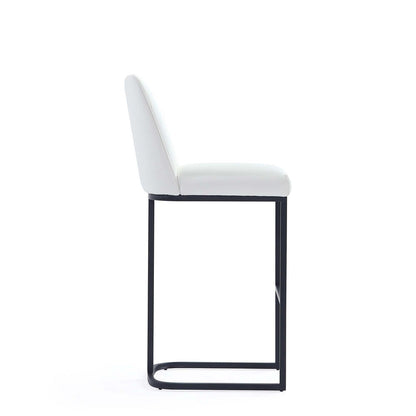 Manhattan Comfort - Serena Leatherette Barstool with Metal Legs in White - BS020-WH veiw 4