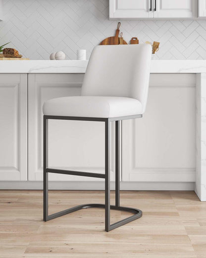 Manhattan Comfort - Serena Leatherette Barstool with Metal Legs in White - BS020-WH veiw 9
