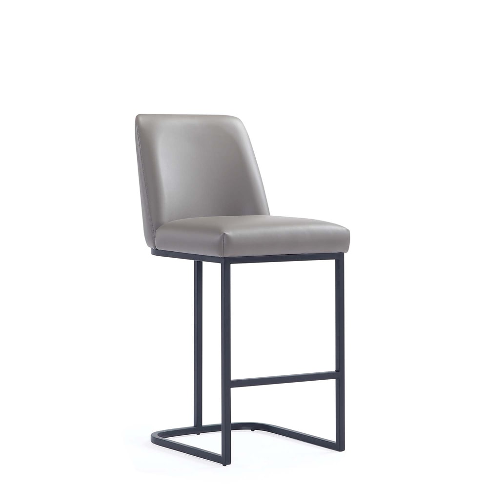 Manhattan Comfort - Serena Leatherette Counter Stool with Metal Legs in Grey - CS017-GY veiw 1
