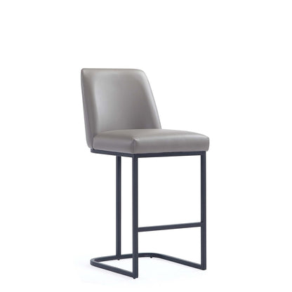 Manhattan Comfort - Serena Leatherette Counter Stool with Metal Legs in Grey - CS017-GY veiw 1