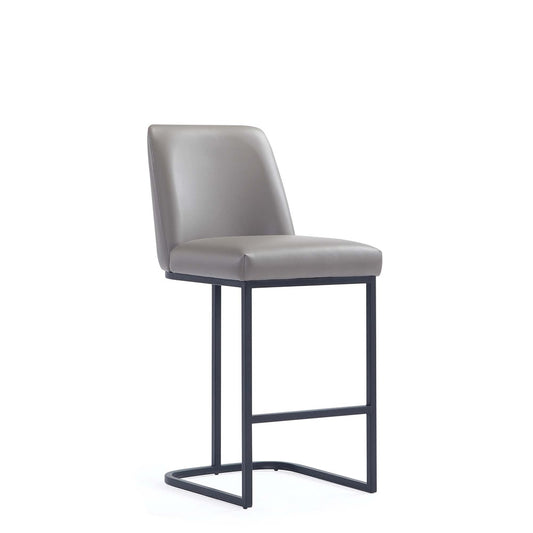 Manhattan Comfort - Serena Leatherette Counter Stool with Metal Legs in Grey - CS017-GY veiw 1