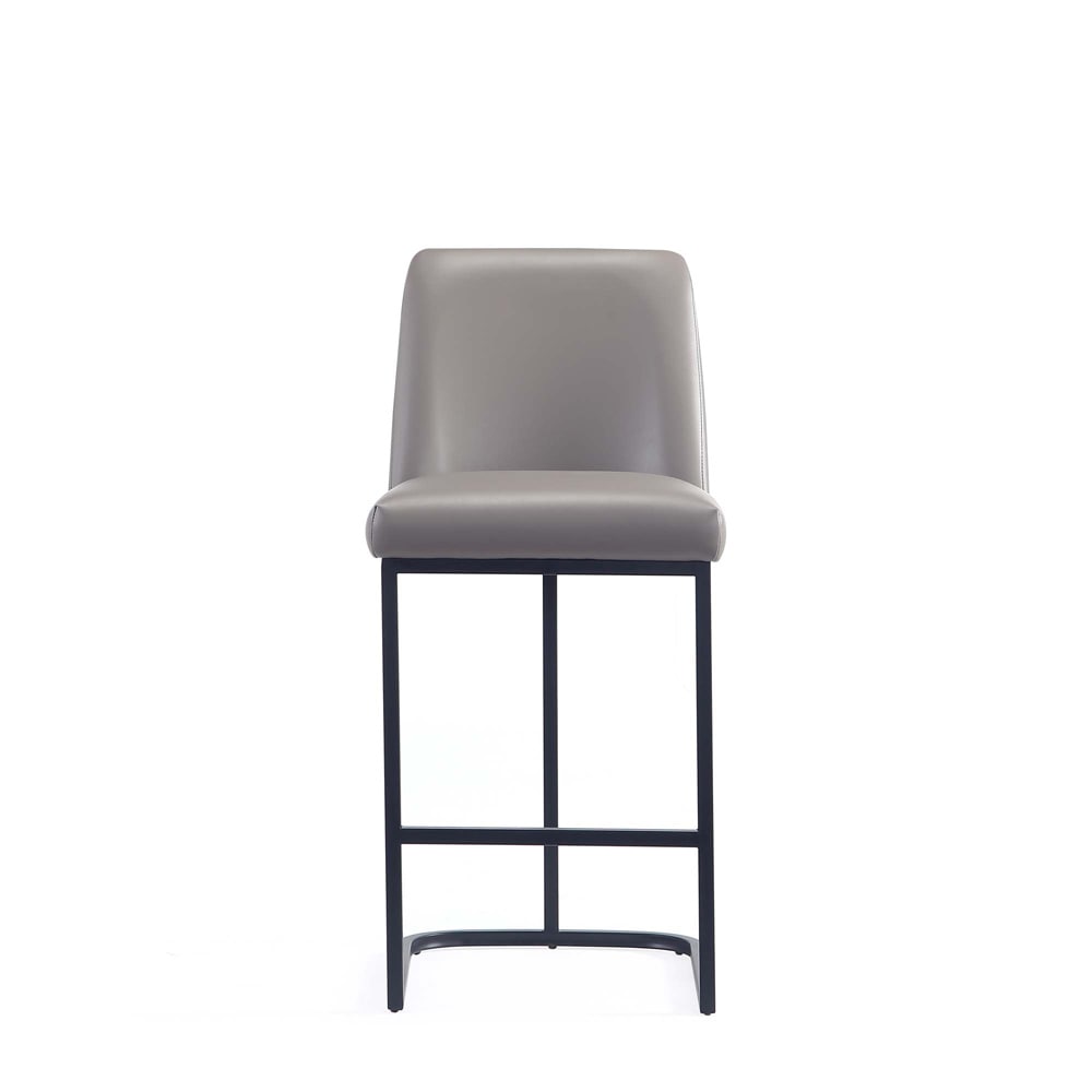 Manhattan Comfort - Serena Leatherette Counter Stool with Metal Legs in Grey - CS017-GY veiw 2