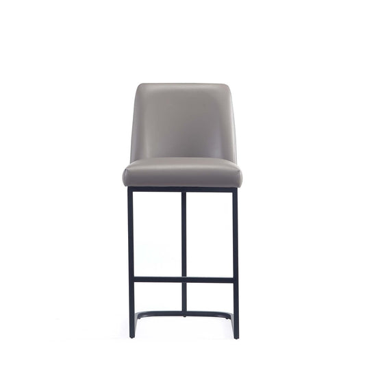 Manhattan Comfort - Serena Leatherette Counter Stool with Metal Legs in Grey - CS017-GY veiw 2