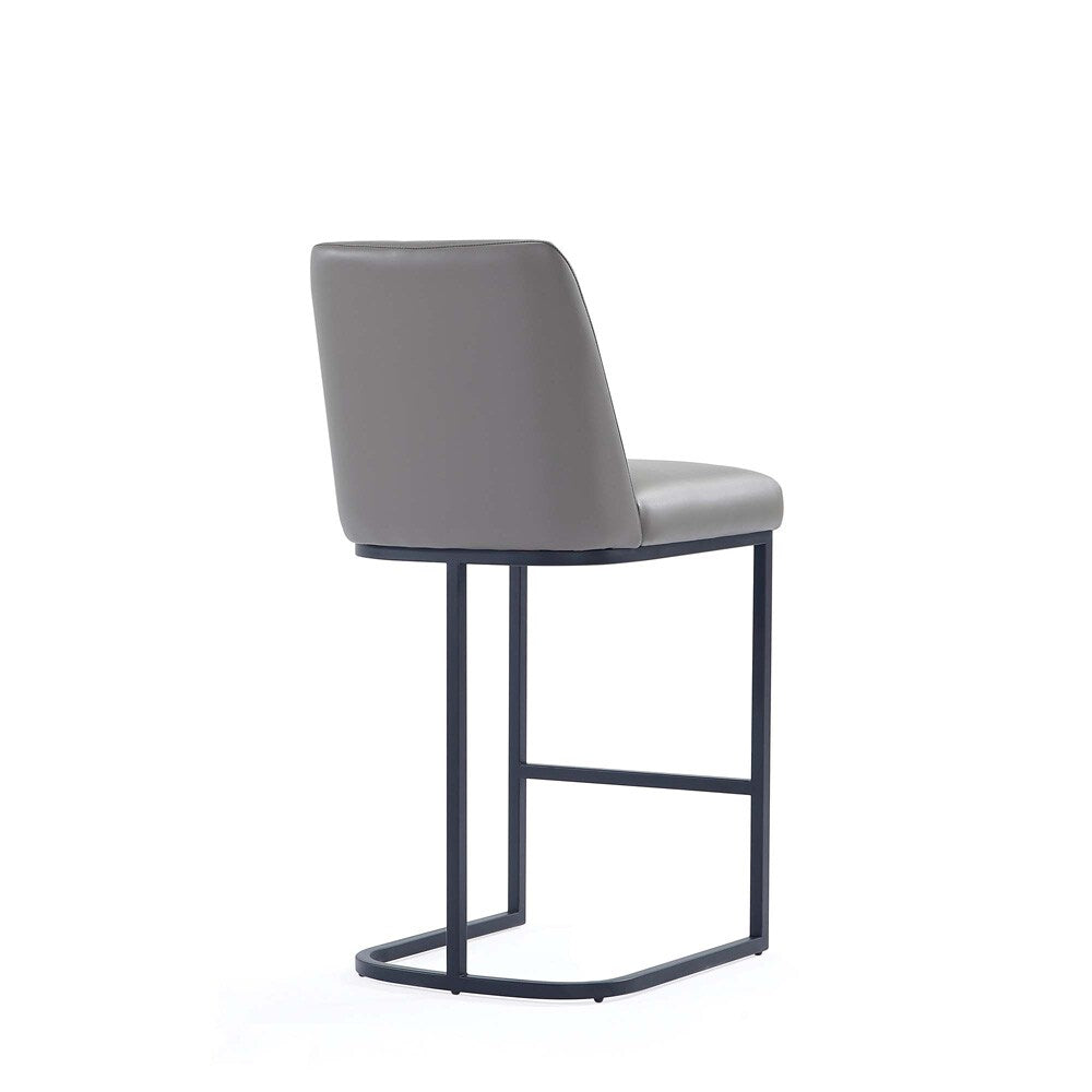 Manhattan Comfort - Serena Leatherette Counter Stool with Metal Legs in Grey - CS017-GY veiw 3