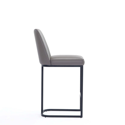 Manhattan Comfort - Serena Leatherette Counter Stool with Metal Legs in Grey - CS017-GY veiw 4