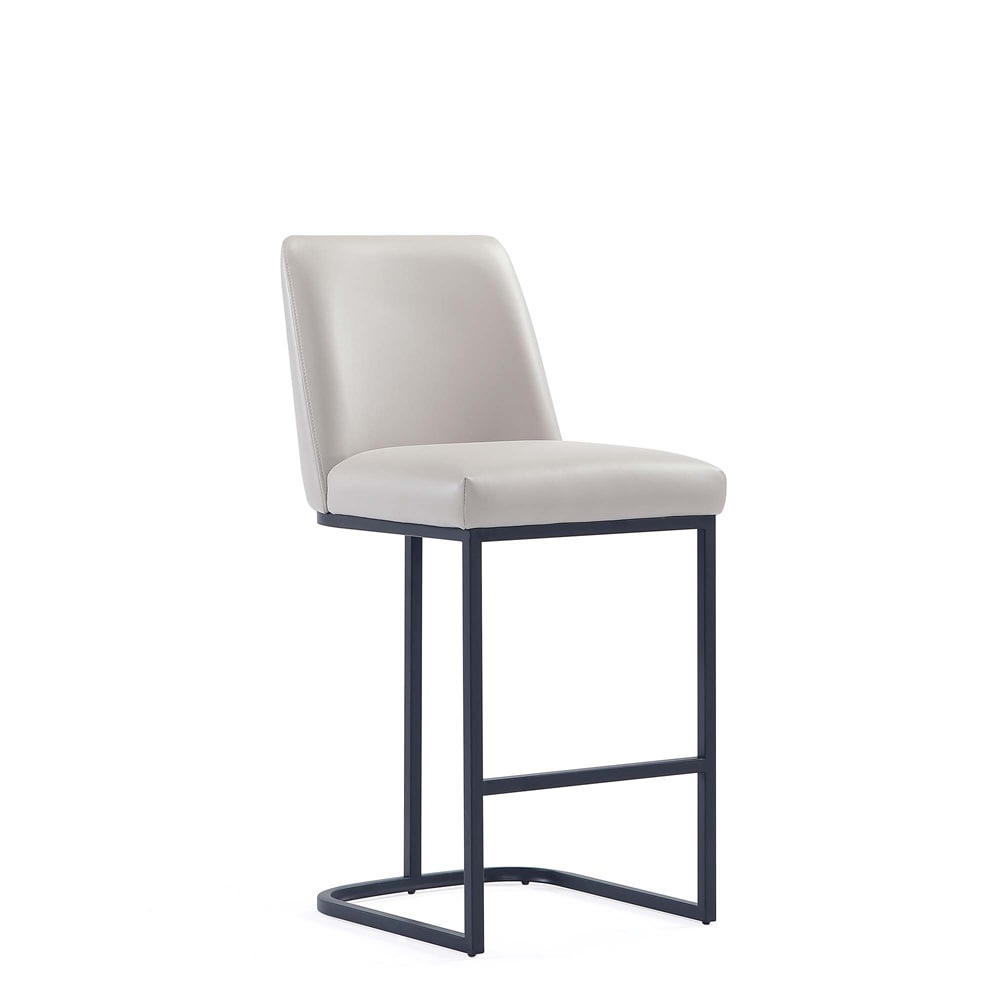Manhattan Comfort - Serena Leatherette Counter Stool with Metal Legs in Light Grey - CS017-LG veiw 1