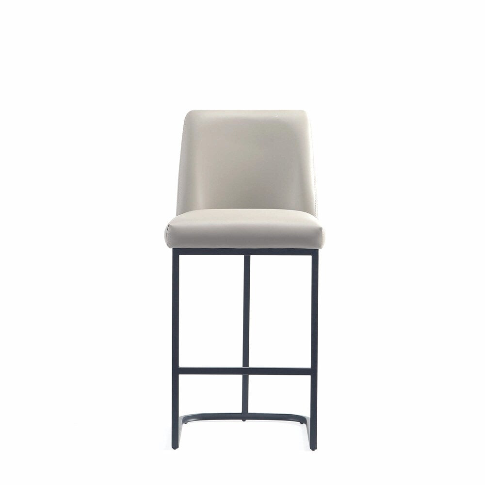 Manhattan Comfort - Serena Leatherette Counter Stool with Metal Legs in Light Grey - CS017-LG veiw 2