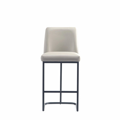 Manhattan Comfort - Serena Leatherette Counter Stool with Metal Legs in Light Grey - CS017-LG veiw 2