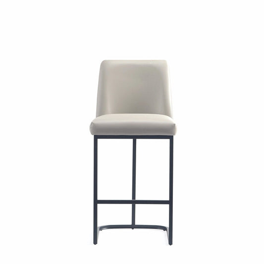 Manhattan Comfort - Serena Leatherette Counter Stool with Metal Legs in Light Grey - CS017-LG veiw 2