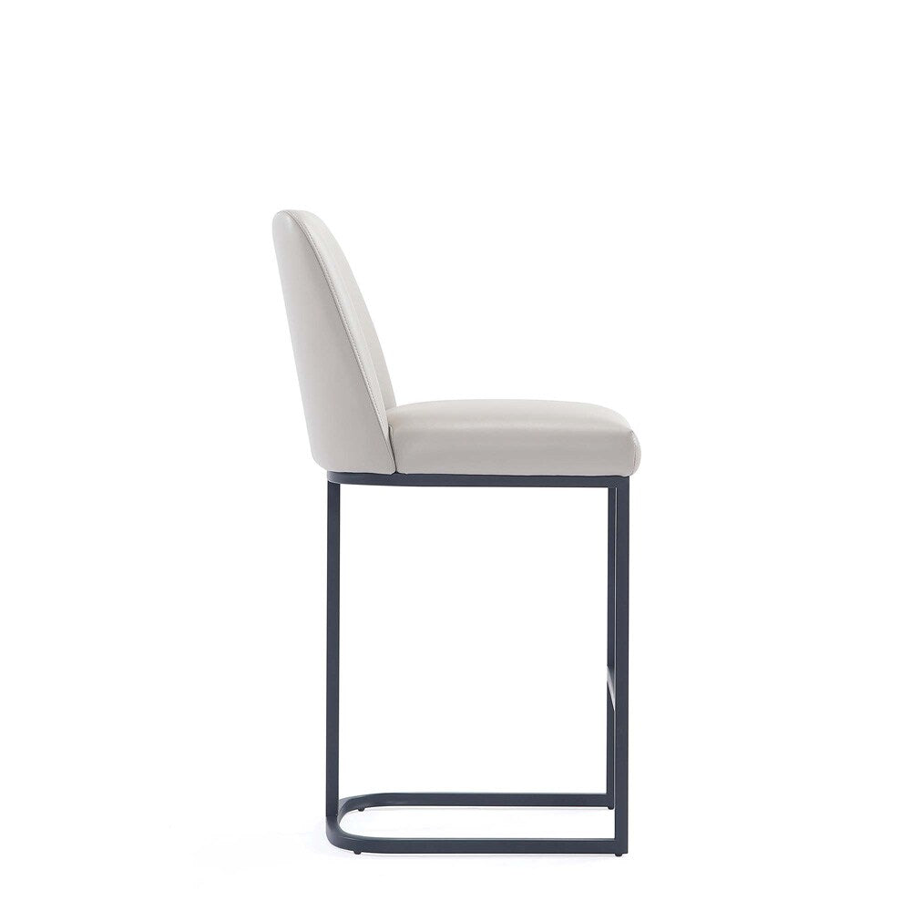 Manhattan Comfort - Serena Leatherette Counter Stool with Metal Legs in Light Grey - CS017-LG veiw 4