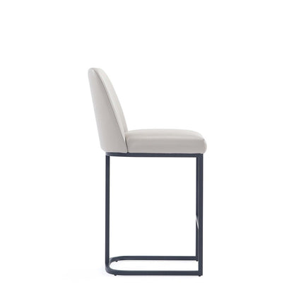 Manhattan Comfort - Serena Leatherette Counter Stool with Metal Legs in Light Grey - CS017-LG veiw 4