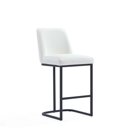 Manhattan Comfort - Serena Leatherette Counter Stool with Metal Legs in White - CS017-WH veiw 1