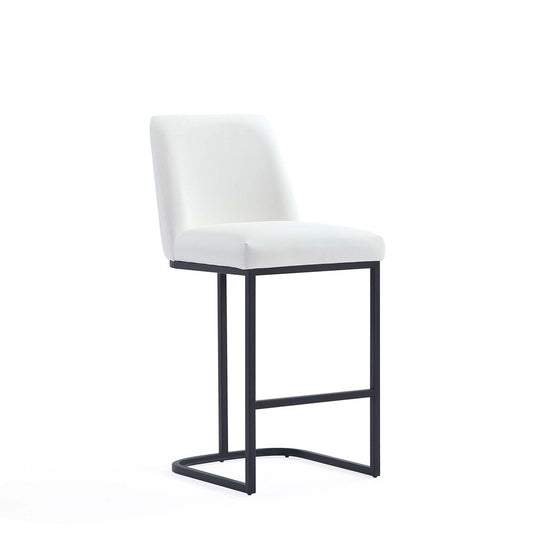 Manhattan Comfort - Serena Leatherette Counter Stool with Metal Legs in White - CS017-WH veiw 1