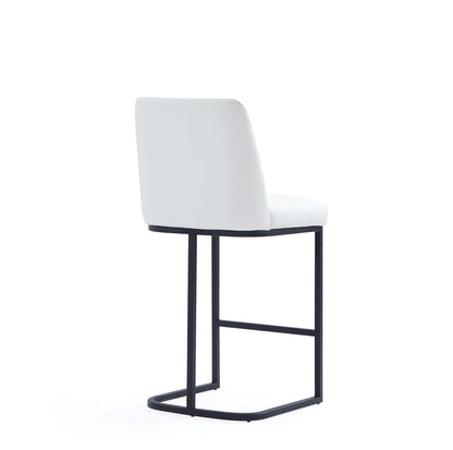 Manhattan Comfort - Serena Leatherette Counter Stool with Metal Legs in White - CS017-WH veiw 3