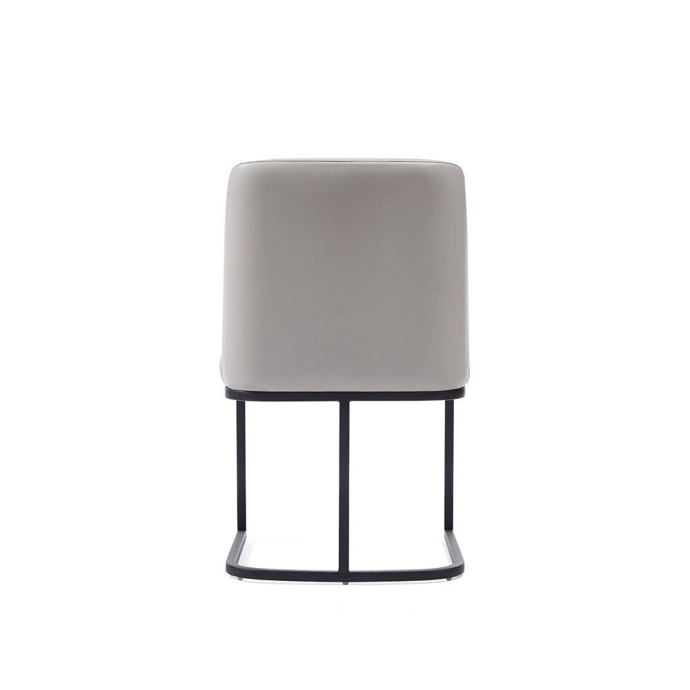 Manhattan Comfort - Serena Faux Leather Dining Chair with Steel Legs in Light Grey - Set of 2 - 2-DC056-LG veiw 5