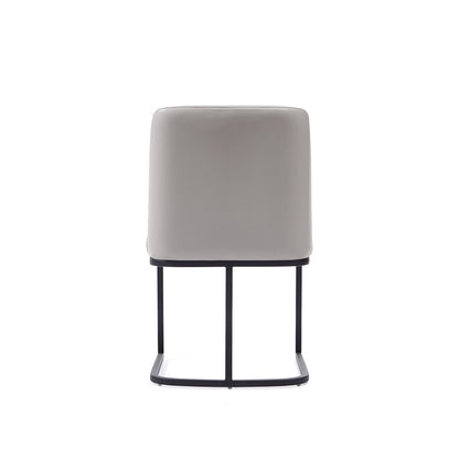 Manhattan Comfort - Serena Faux Leather Dining Chair with Steel Legs in Light Grey - Set of 2 - 2-DC056-LG veiw 5