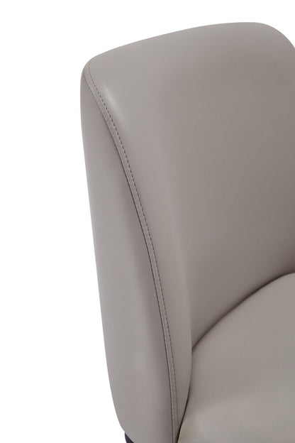 Manhattan Comfort - Serena Faux Leather Dining Chair with Steel Legs in Light Grey - Set of 2 - 2-DC056-LG veiw 8