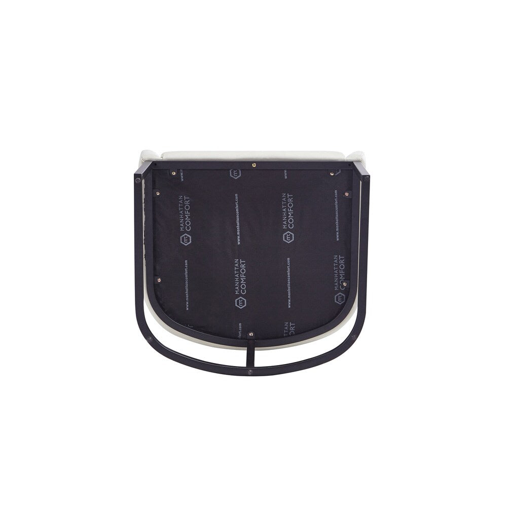 Manhattan Comfort - Serena Leatherette Dining Armchair with Steel Legs in Cream - Set of 2 - 2-DC056AR-CR veiw 5