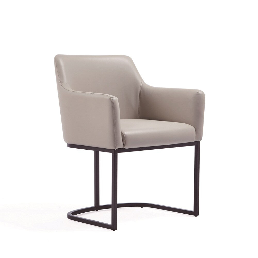 Manhattan Comfort - Serena Leatherette Dining Armchair with Steel Legs in Light Grey - Set of 2 - 2-DC056AR-LG veiw 2