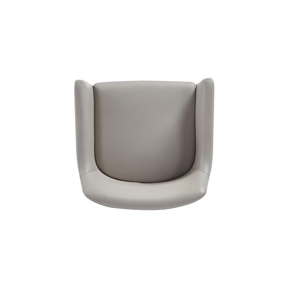 Manhattan Comfort - Serena Leatherette Dining Armchair with Steel Legs in Light Grey - Set of 2 - 2-DC056AR-LG veiw 4