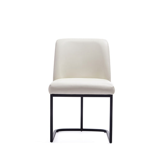 Manhattan Comfort - Serena Faux Leather Dining Chair with Steel Legs in Cream - DC056-CR veiw 1