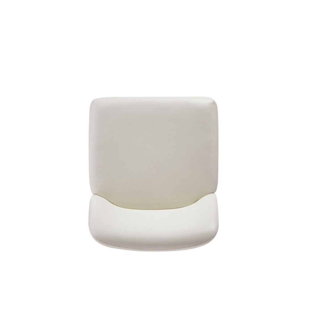 Manhattan Comfort - Serena Faux Leather Dining Chair with Steel Legs in Cream - DC056-CR veiw 6