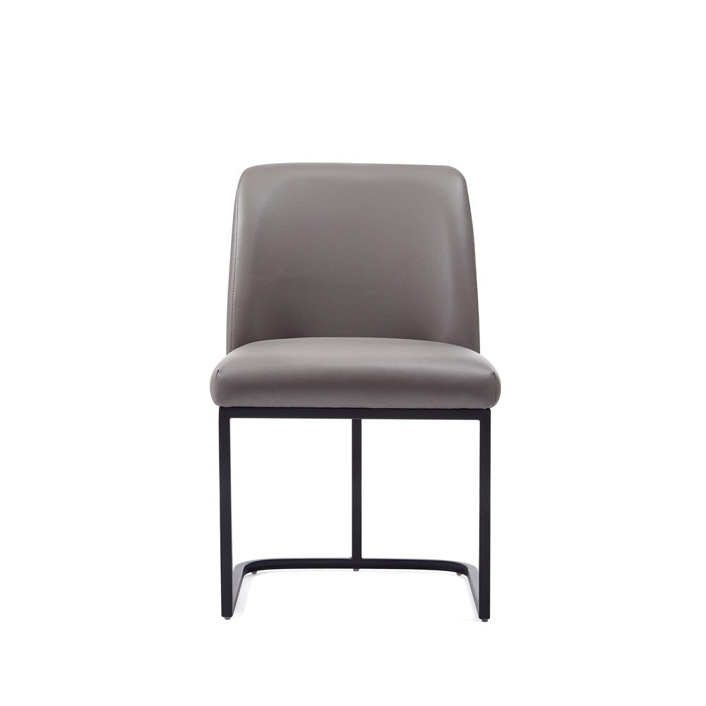 Manhattan Comfort - Serena Faux Leather Dining Chair with Steel Legs in Grey - DC056-GY veiw 1
