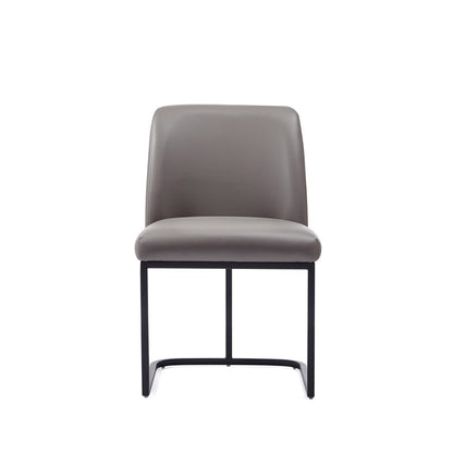Manhattan Comfort - Serena Faux Leather Dining Chair with Steel Legs in Grey - DC056-GY veiw 1