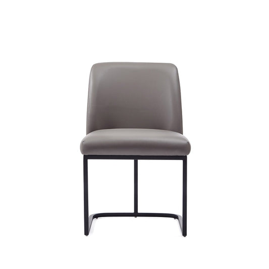 Manhattan Comfort - Serena Faux Leather Dining Chair with Steel Legs in Grey - DC056-GY veiw 1