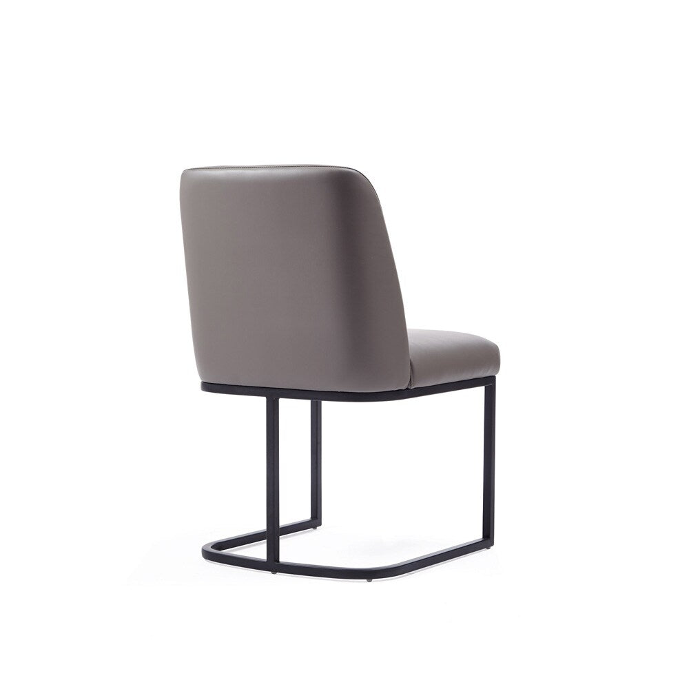 Manhattan Comfort - Serena Faux Leather Dining Chair with Steel Legs in Grey - DC056-GY veiw 3