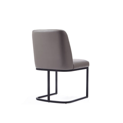 Manhattan Comfort - Serena Faux Leather Dining Chair with Steel Legs in Grey - DC056-GY veiw 3