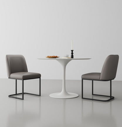 Manhattan Comfort - Serena Faux Leather Dining Chair with Steel Legs in Grey - DC056-GY veiw 9